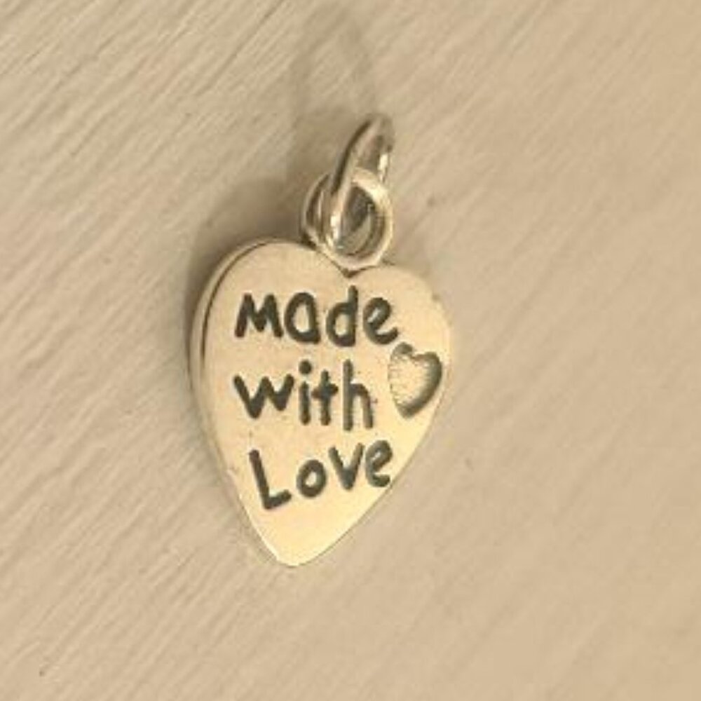 Made With Love Small Heart Jewelry Charm Pendant